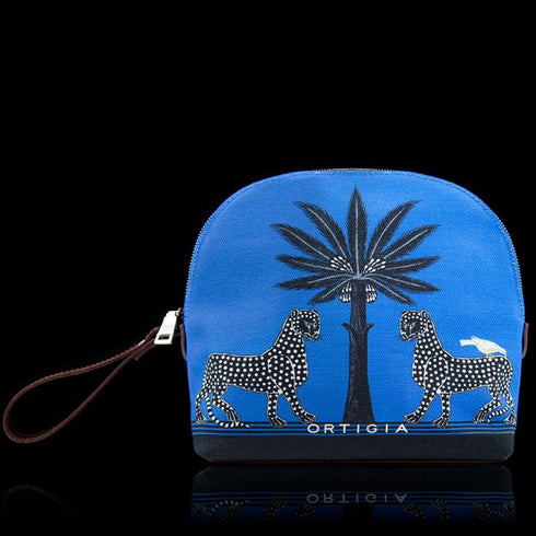 Blue Leopard Canvas Pochette